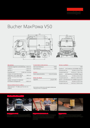 Veegwagens met dubbele werking Bucher-Schörling MaxPowa V50m