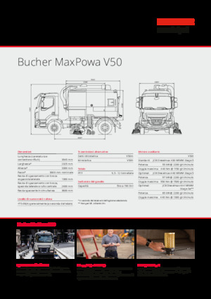 Veegwagens met dubbele werking Bucher-Schörling MaxPowa V50m
