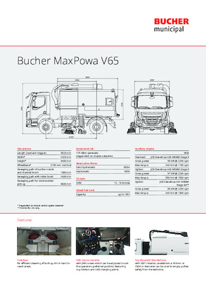 Veegwagens met dubbele werking Bucher-Schörling MaxPowa V65m