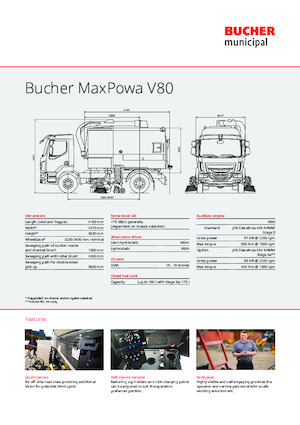 Veegwagens met dubbele werking Bucher-Schörling MaxPowa V80h