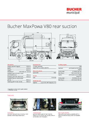 Veegwagens met dubbele werking Bucher-Schörling MaxPowa V80h rear suction