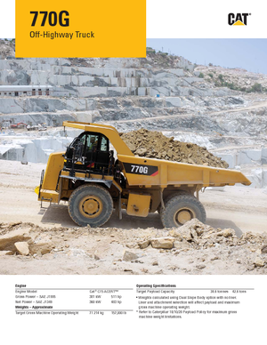 Stortwagen met achterwaartse kanteling Caterpillar 770G