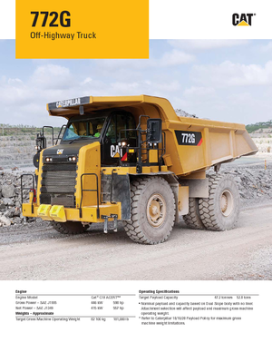 Stortwagen met achterwaartse kanteling Caterpillar 772G