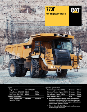 Stortwagen met achterwaartse kanteling Caterpillar 773F