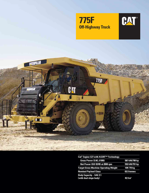 Stortwagen met achterwaartse kanteling Caterpillar 775F