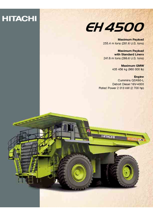 Stortwagen met achterwaartse kanteling Hitachi EH 4500