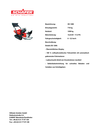 Rupsdumpers SCHÄFER DS 1200