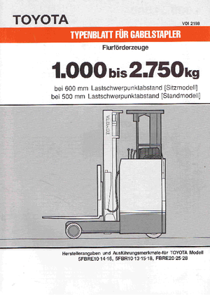 Elektrische vorkheftrucks Toyota 5 FBRE 14-48