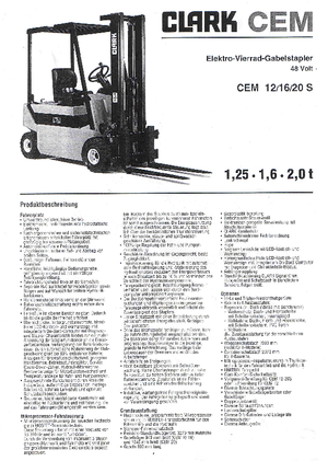 Elektrische vorkheftrucks Clark CEM 12 S