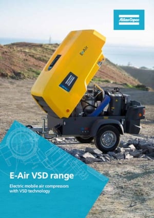 Mobiele Perslucht Compressors - diesel, elektrisch, benzine Atlas Copco E-Air H450 VSD