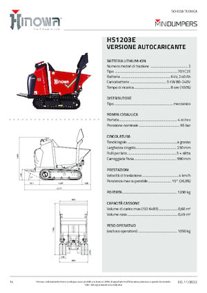 Elektrische rupsdumpers Hinowa HS1203E