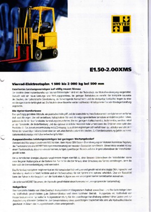 Elektrische vorkheftrucks Hyster E 1.75 XM