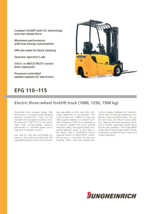 Elektrische vorkheftrucks Jungheinrich EFG 115