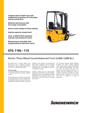 Elektrische vorkheftrucks Jungheinrich EFG 113