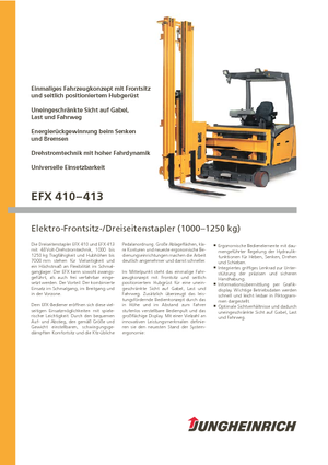 Elektrische zijladers Jungheinrich EFX 413