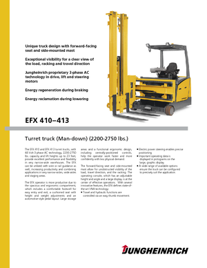 Elektrische zijladers Jungheinrich EFX 413