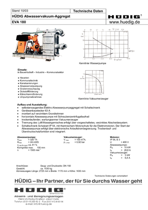 Grondwater Aggregaten Hüdig Eva 180 *