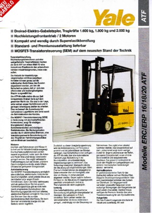 Elektrische vorkheftrucks Yale ERC/P 18 AAF