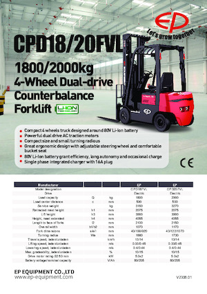 Elektrische vorkheftrucks EP CPD18FVL