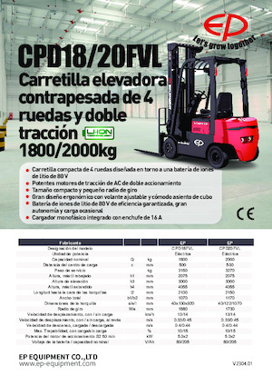 Elektrische vorkheftrucks EP CPD18FVL