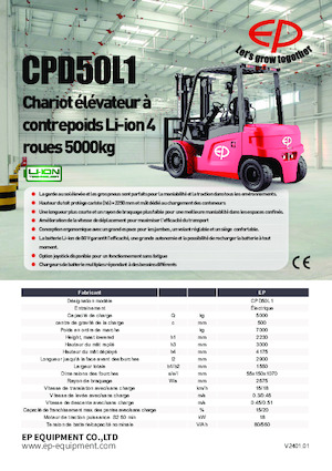 Elektrische vorkheftrucks EP CPD50L1
