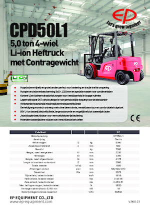 Elektrische vorkheftrucks EP CPD50L1