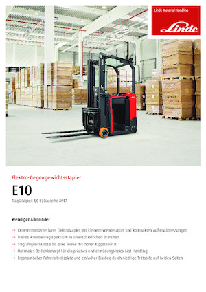 Elektrische vorkheftrucks Linde E10 Container