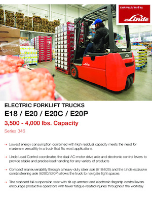 Elektrische vorkheftrucks Linde E20C