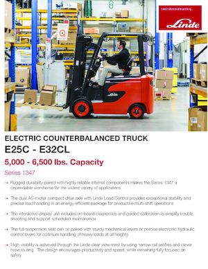 Elektrische vorkheftrucks Linde E25C