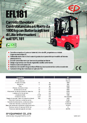 Elektrische vorkheftrucks EP EFL181