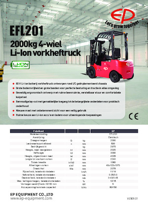 Elektrische vorkheftrucks EP EFL201