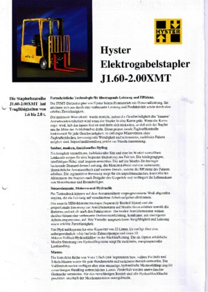 Elektrische vorkheftrucks Hyster J 1.60 XMT