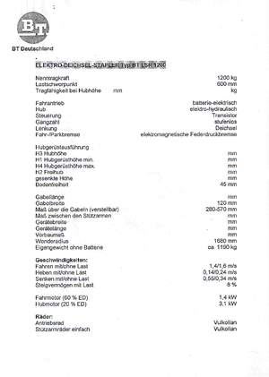 Reachtrucks BT LSR 1200