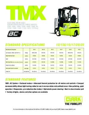 Elektrische vorkheftrucks Clark TMX 20 x