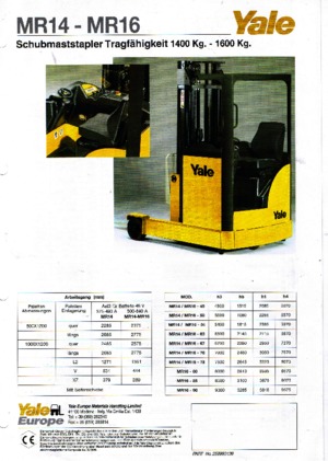 Reachtrucks Yale MR 14