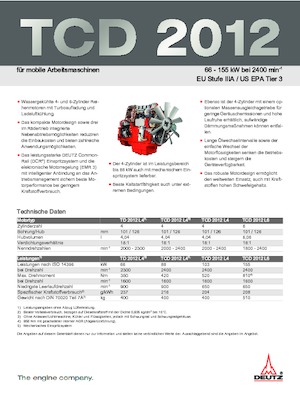 Motoren Deutz TCD 2012 L4