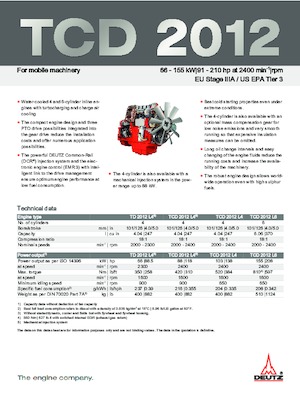 Motoren Deutz TCD 2012 L4