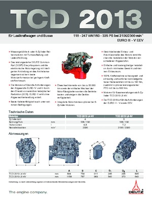 Motoren Deutz TCD 2013 L6 4V