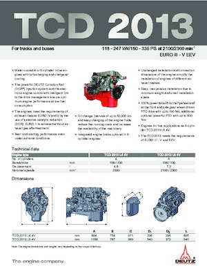 Motoren Deutz TCD 2013 L6 4V