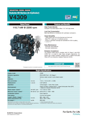 Motoren Kubota V4309