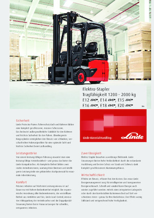 Elektrische vorkheftrucks Linde E12 std.