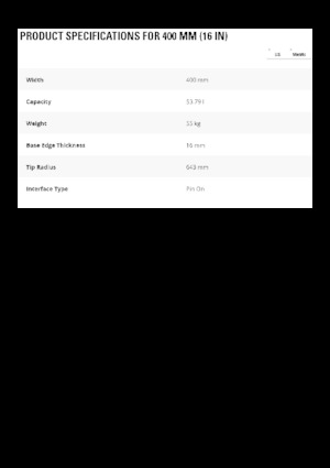 Bakken voor graafmachine Caterpillar 400 MM