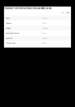 Bakken voor graafmachine Caterpillar 500 MM