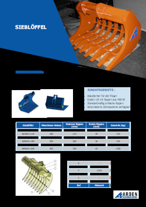 Bakken voor graafmachine Arden R05W11-120