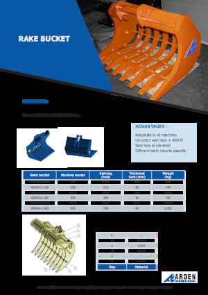 Bakken voor graafmachine Arden R05W11-120