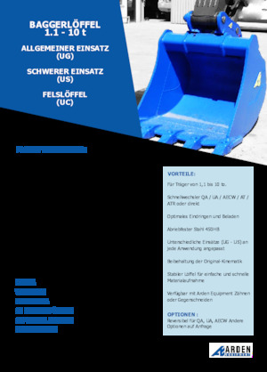 Bakken voor graafmachine Arden R05G05