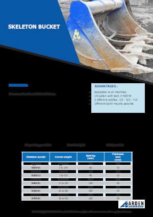 Bakken voor graafmachine Arden R30V31S