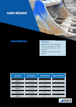 Bakken voor graafmachine Arden R30V31S