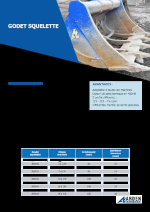 Bakken voor graafmachine Arden R70V31