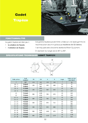 Bakken voor graafmachine Arden T25G45